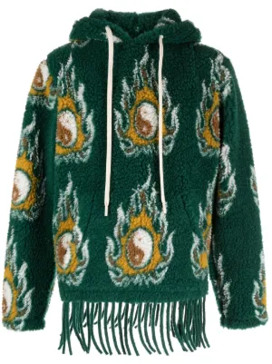 Jacquard patterned hooded online sweater