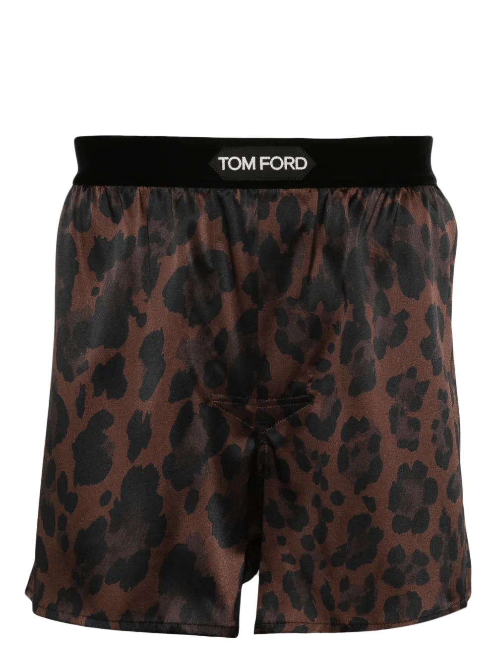 TOM FORD leopard-print silk boxers Bruin