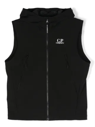 C.P. Company Goggle Hooded Gilet Black FARFETCH AO