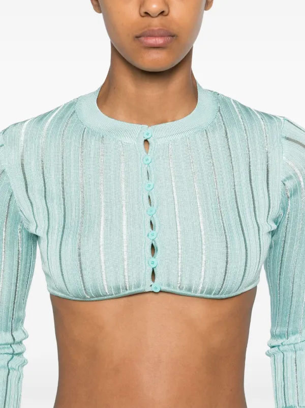 Alaïa Crinoline Cropped Cardigan | Blue | FARFETCH