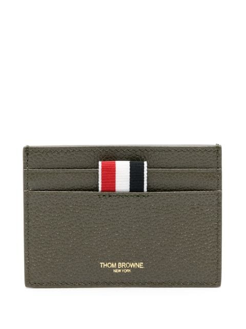 Thom Browne grosgrain-loop leather cardholder