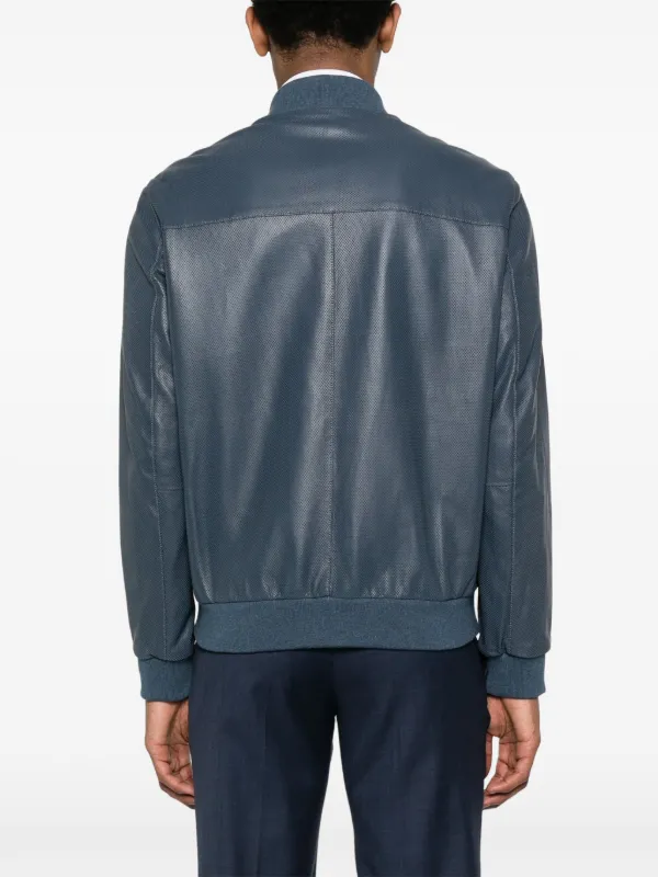 Brioni leather 2025 bomber jacket