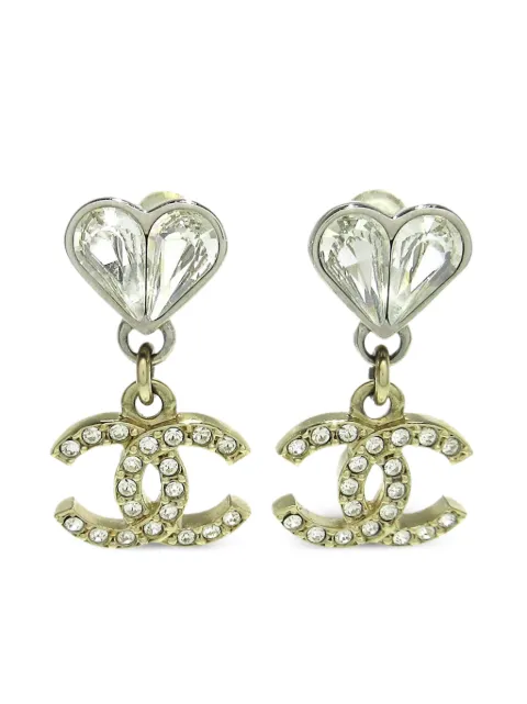 CHANEL Pre-Owned CC rhinestone-embellished dangle earrings