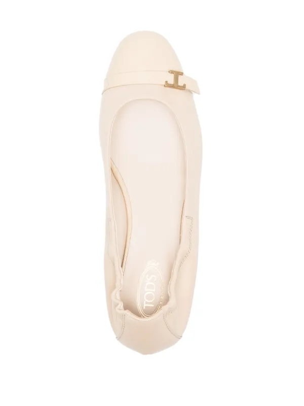 Tod's レザー フラットシューズ | ニュートラル | FARFETCH JP