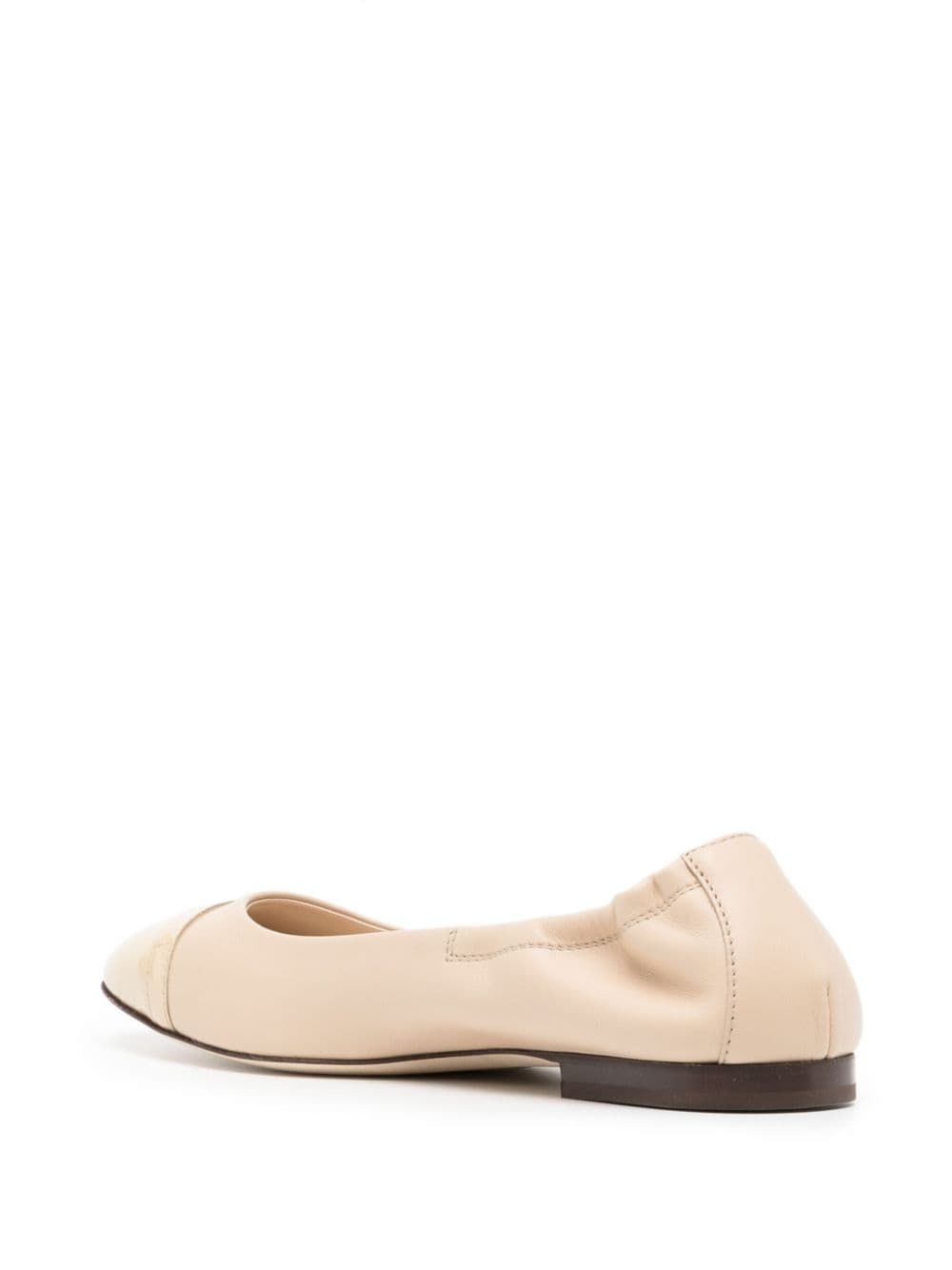 TOD'S LOGO-PLAQUE LEATHER BALLERINA SHOES 