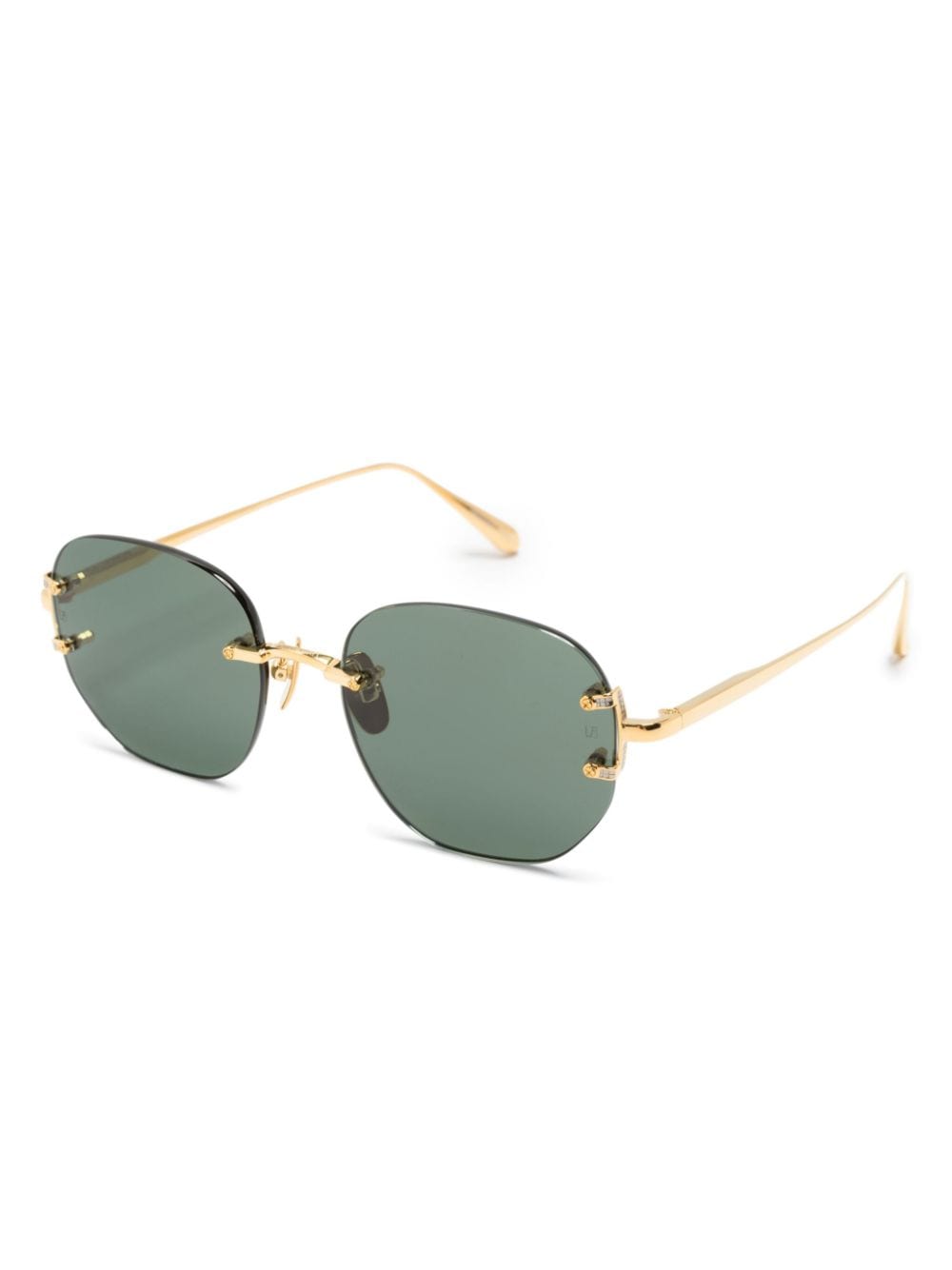 Shop Linda Farrow Sandor Geometric-frame Sunglasses In Gold