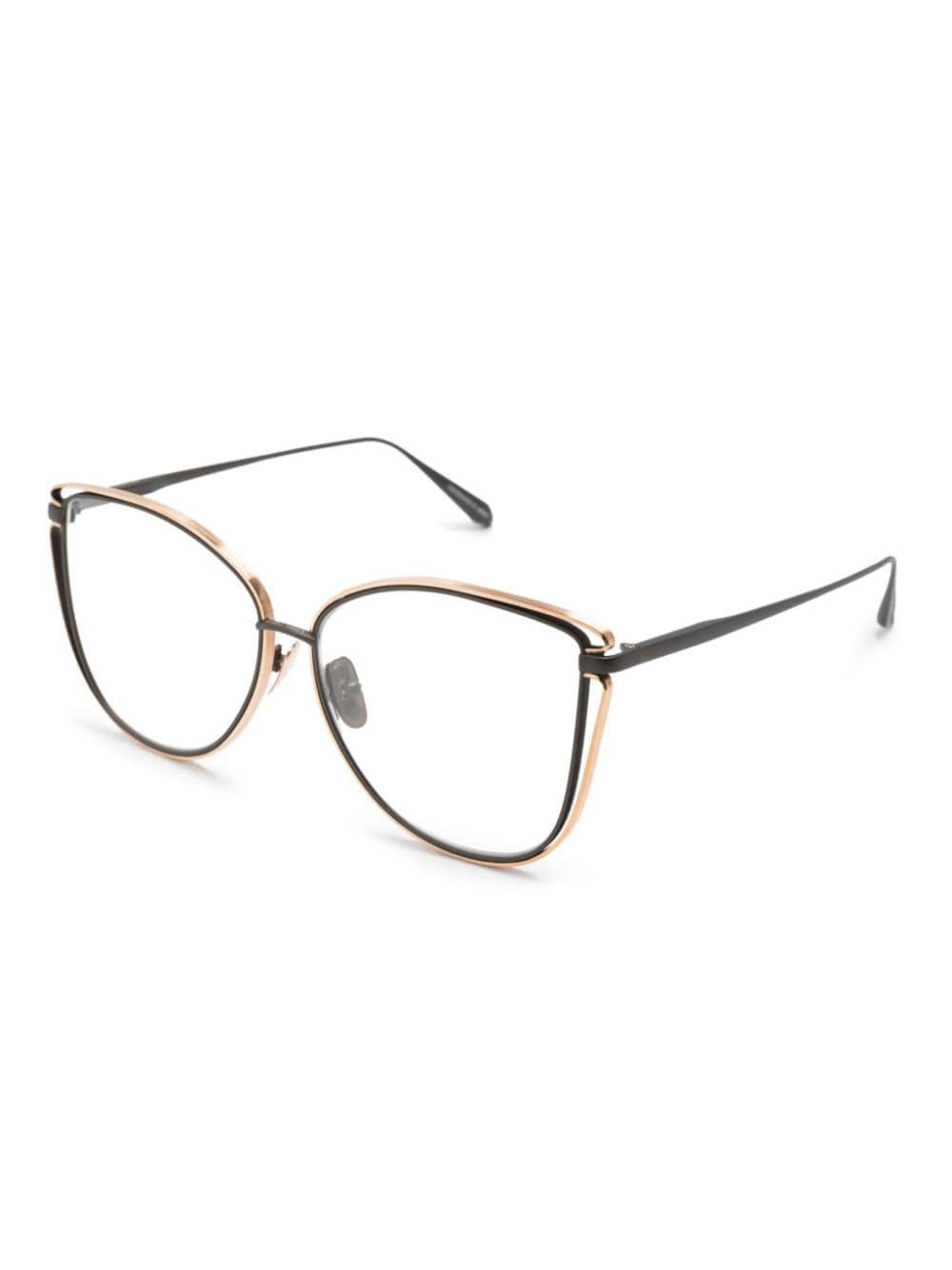 Shop Linda Farrow Dinah Butterfly-frame Glasses In Gold