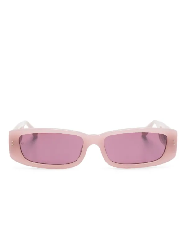 Linda Farrow Talita Rectangle-frame Sunglasses in Pink