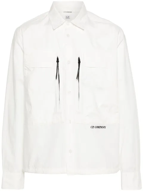 C.P. Company logo-embroidered cotton shirt