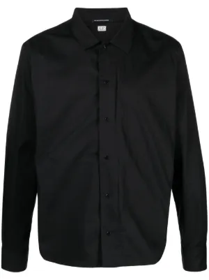 Stone Island flap-pocket logo-patch Shirt | Grey | FARFETCH