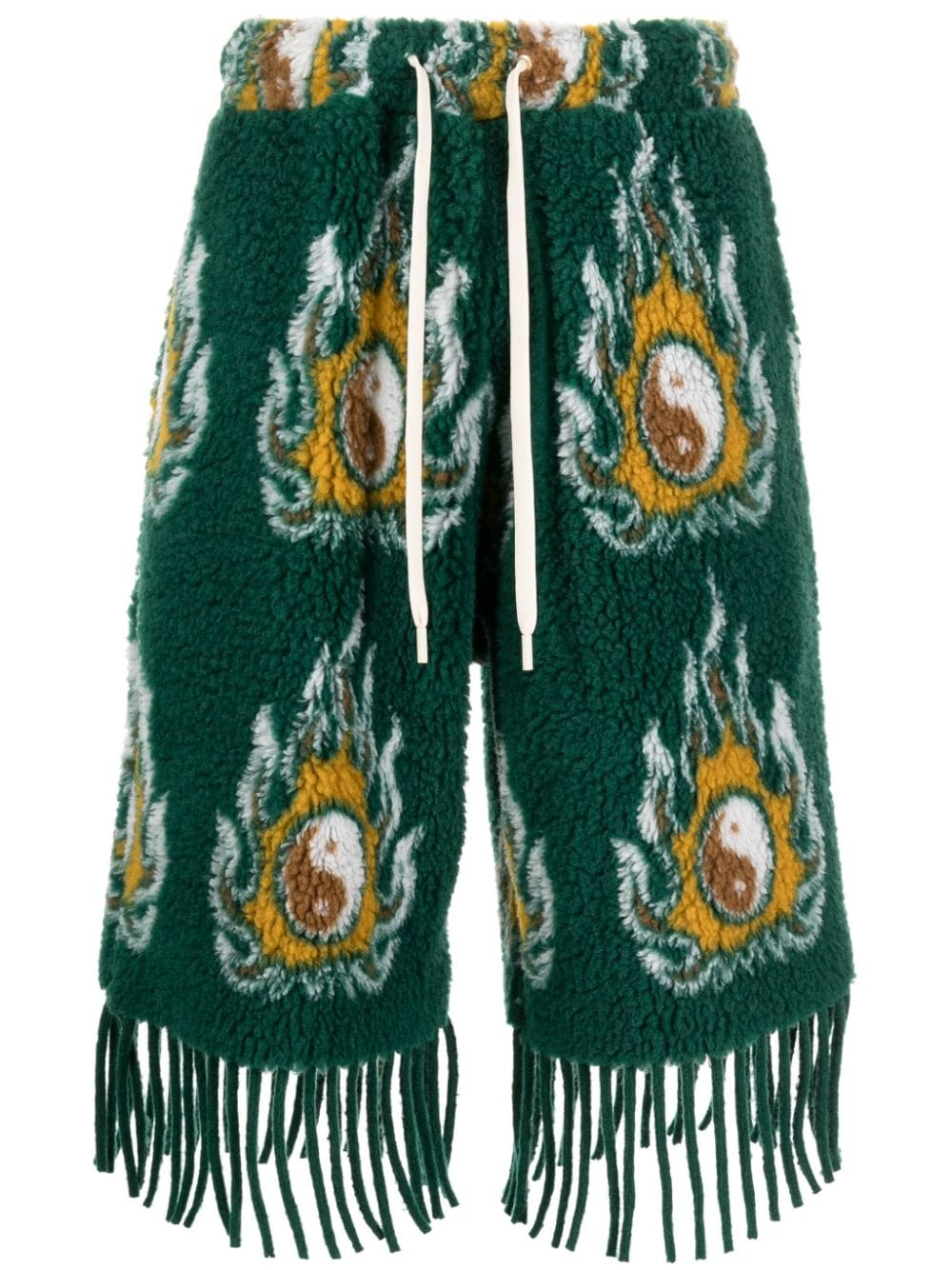 Shop Jordanluca Cosmo Patterned-jacquard Drawstring Shorts In Green