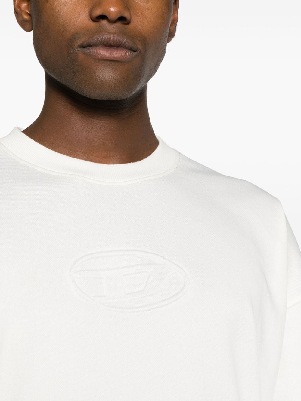 Shop Diesel S-roby-n1 Logo-embroidered Sweatshirt In White