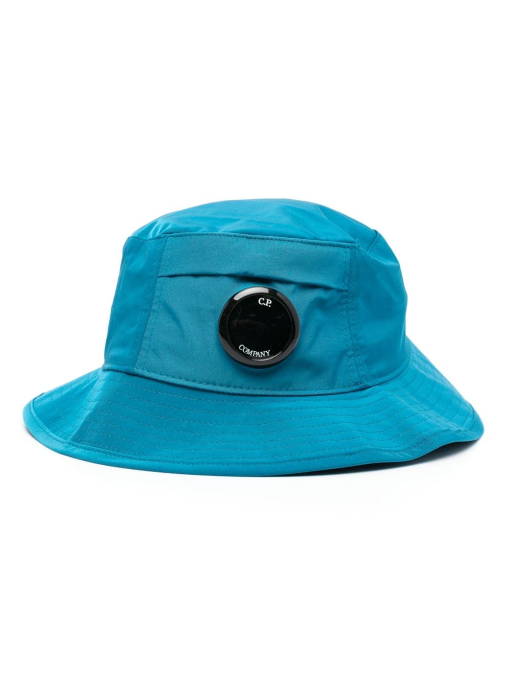 C.p. Company Lens-detail Taffeta Bucket Hat In Blue