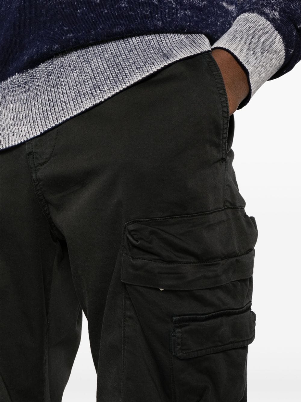Shop Diesel P-argym-new-a Stretch-cotton Wide-leg Trousers In Black