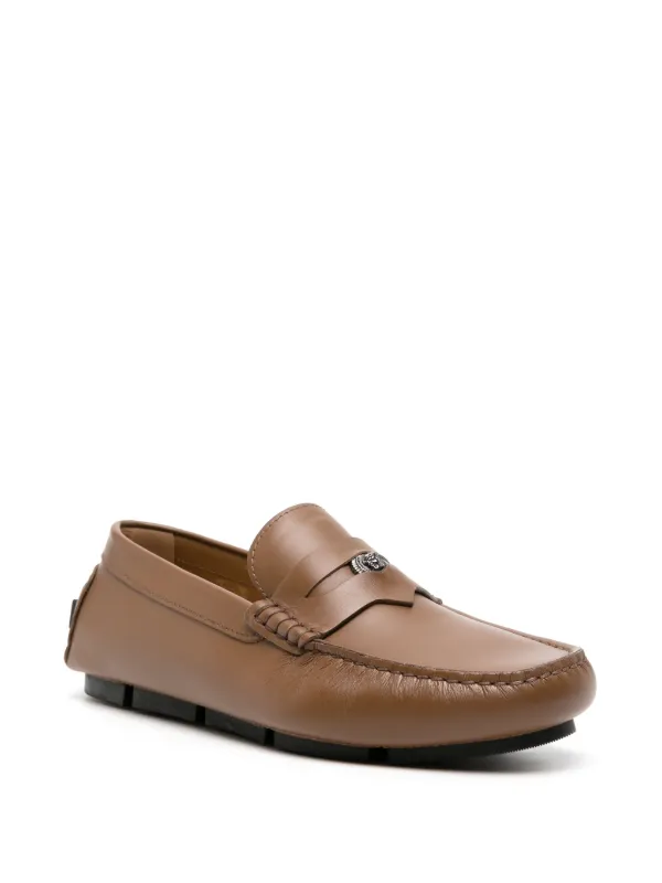 The Medusa Biggie loafers Versace Tan Medusa Biggie Suede Driver Loafers Versace main image 3