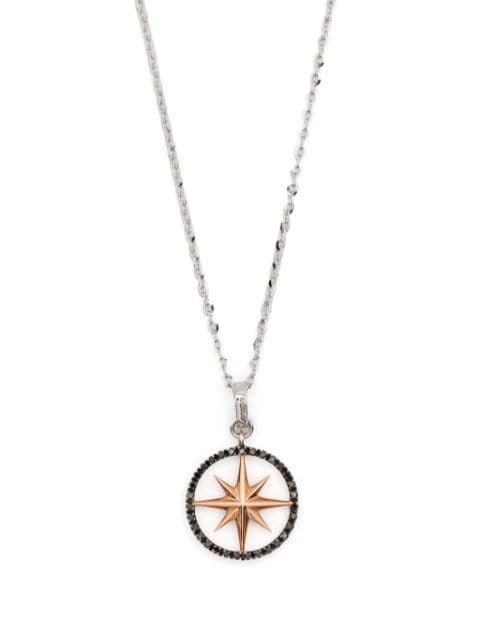 Zancan 18kt white and rose gold compass necklace