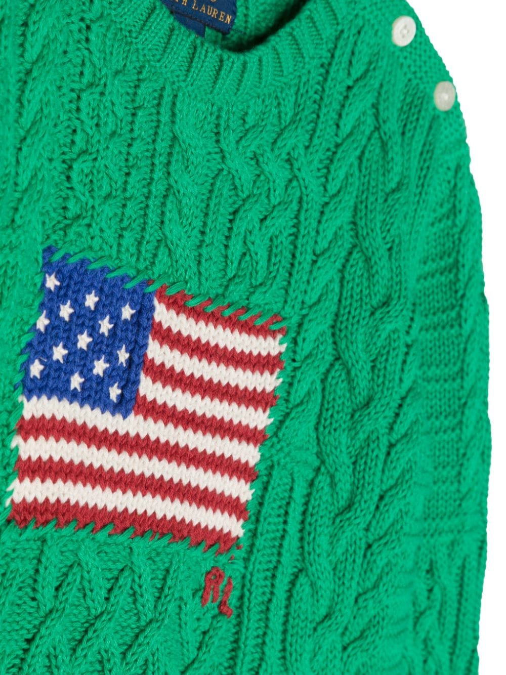 Ralph Lauren Kids Intarsia trui met vlag patroon Groen