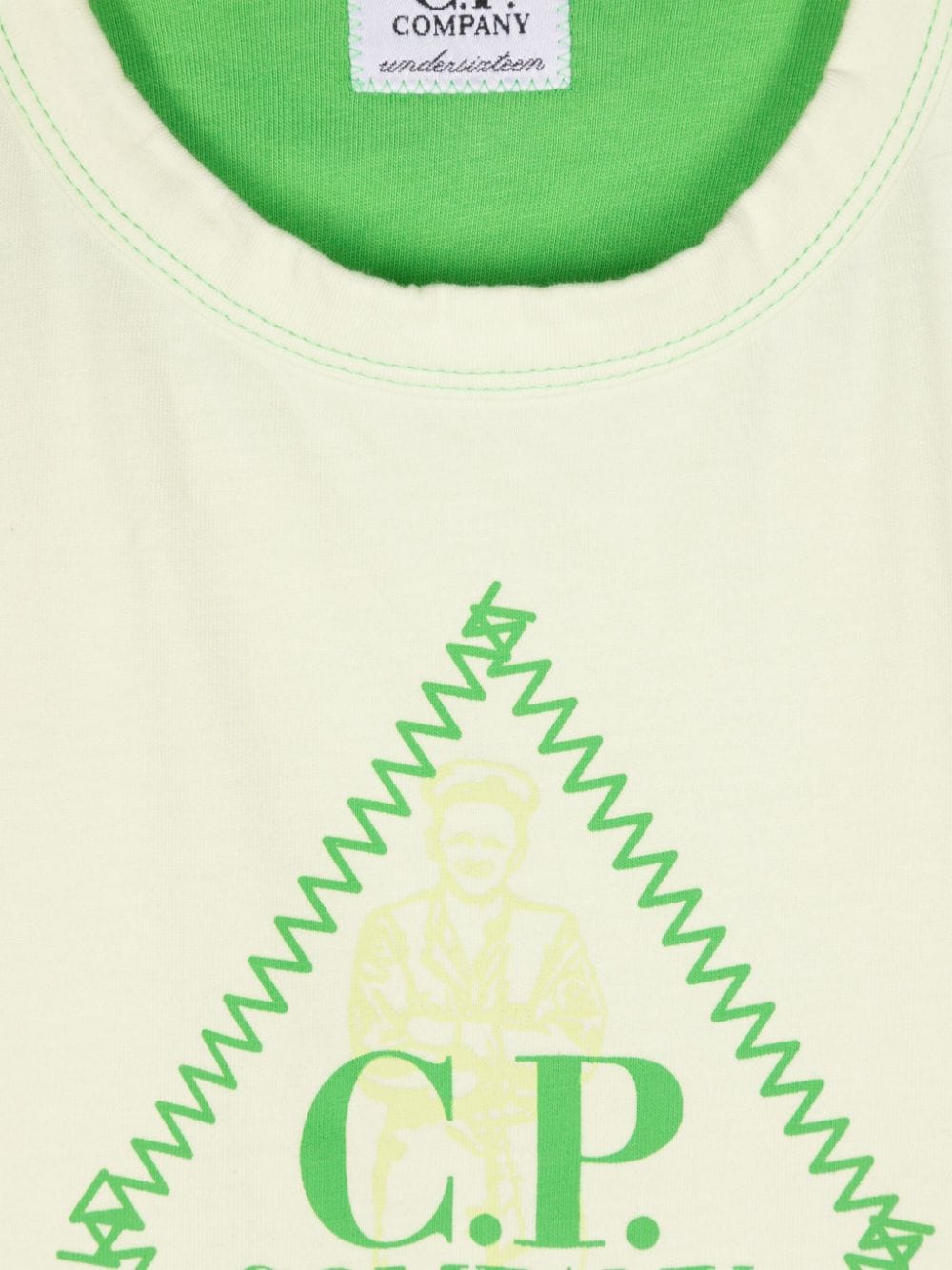 Shop C.p. Company Logo-print Cotton T-shirt In Grün