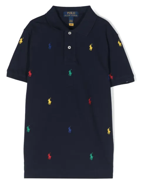 POLO RALPH LAUREN KIDS embroidered-logo piqué polo shirt