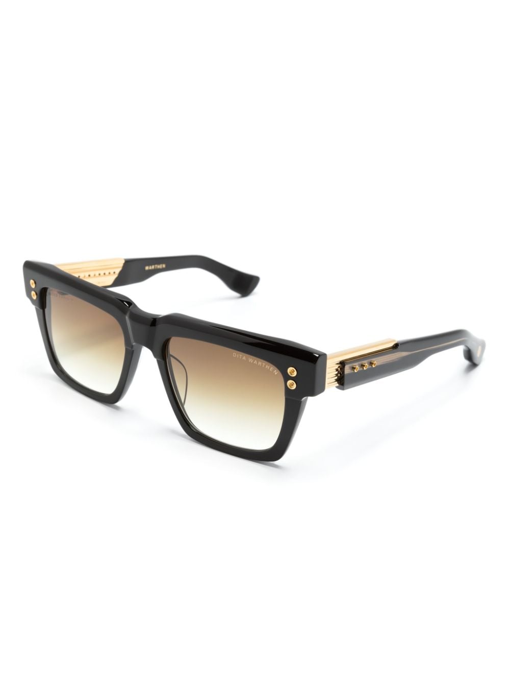 Shop Dita Eyewear Warthen Rectangle-frame Sunglasses In 01 Black