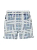 Burberry Kids IP-check denim shorts - Blue