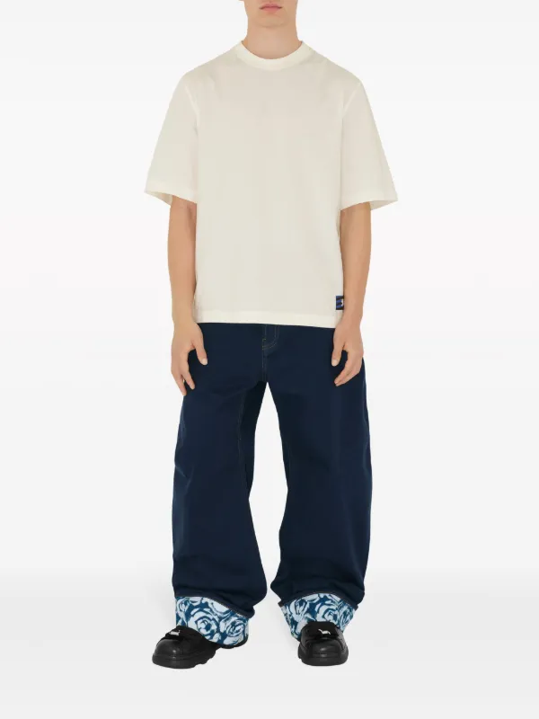 【関税&送料込】Burberry Cotton T-Shirt With Logo Patch Burberry Check-logo Patch Cotton T-shirt | Black | FARFETCH JO