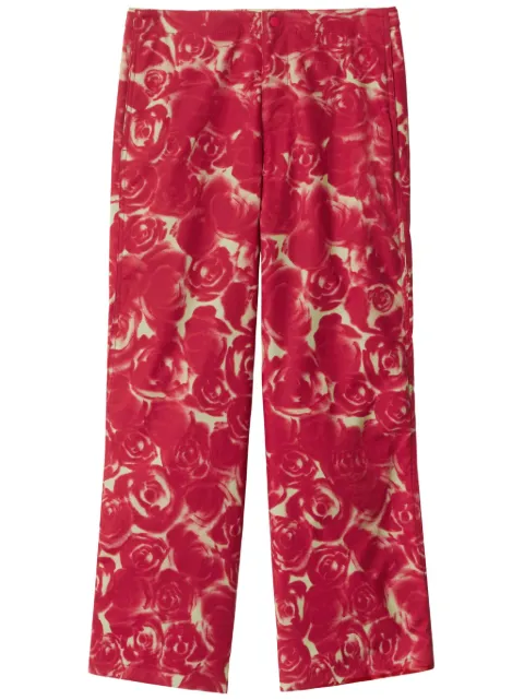 Burberry pantalones con rosas estampadas