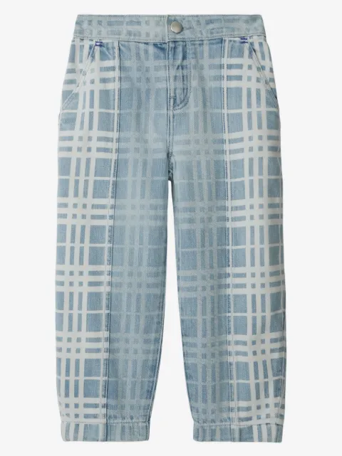 Burberry Kids بنطال تابرد بنقش كاروهات