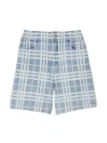 Burberry Kids check-pattern denim shorts - Blue