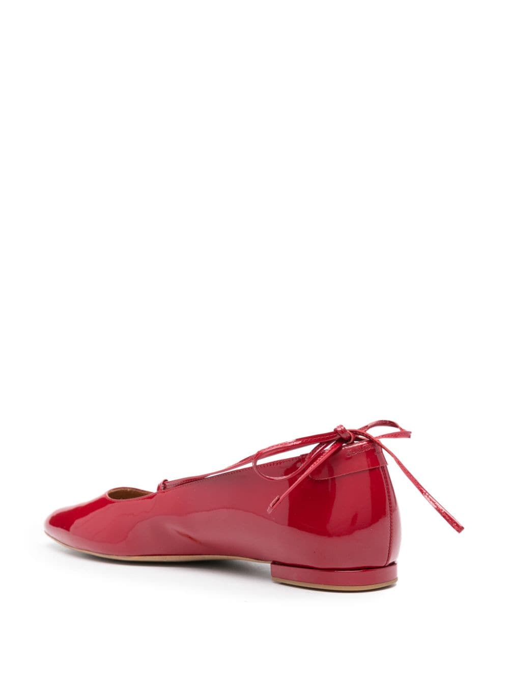 Shop Claudie Pierlot Patent Leather Ballerina Shoes In 红色