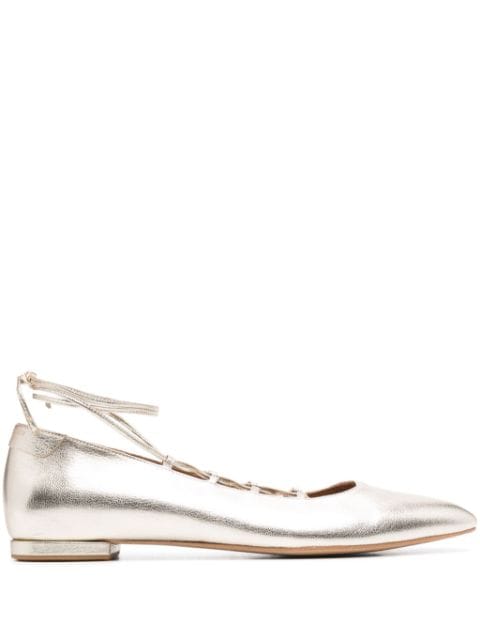 Claudie Pierlot metallic leather ballerina shoes