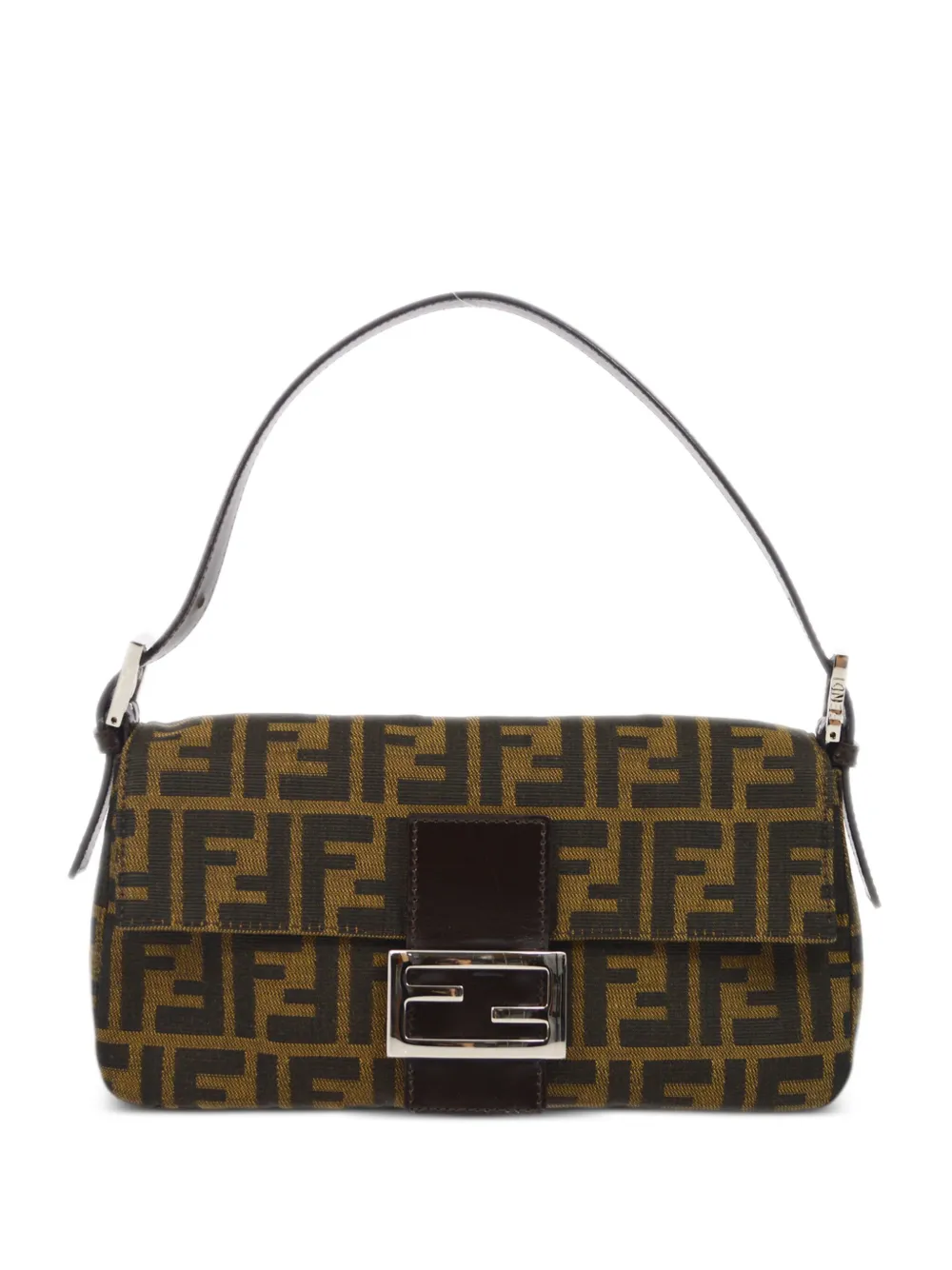 Pre-owned Fendi 1990-2000s Baguette Zucca Shoulder Bag In Brown