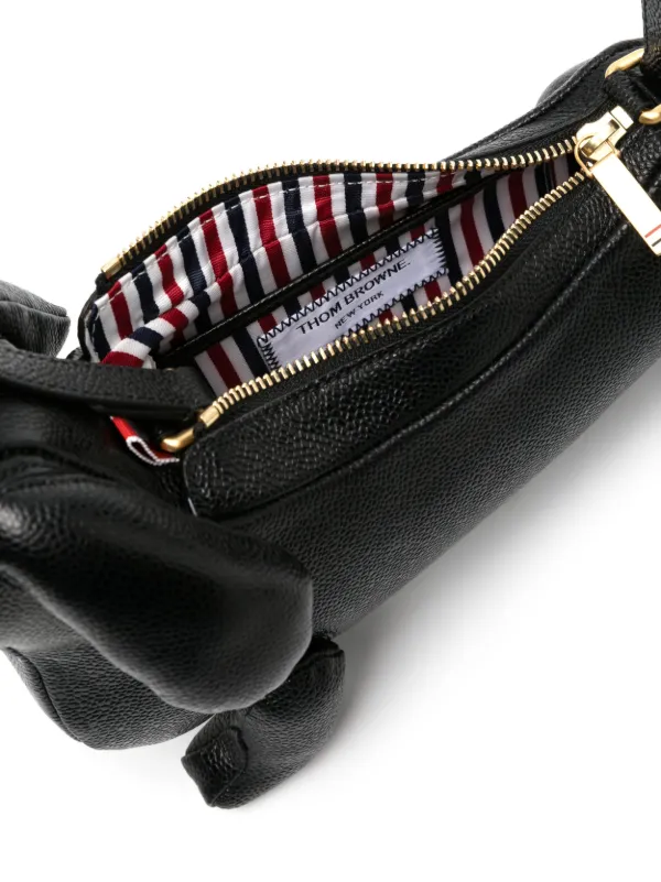 Thom Browne Hector Leather Shoulder Bag | Black | FARFETCH LB