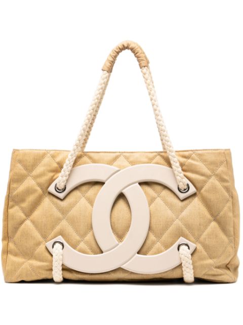 Affordable HOT SALE CHANEL 2008 Cruise Yacht Coated Canvas tote bag Women