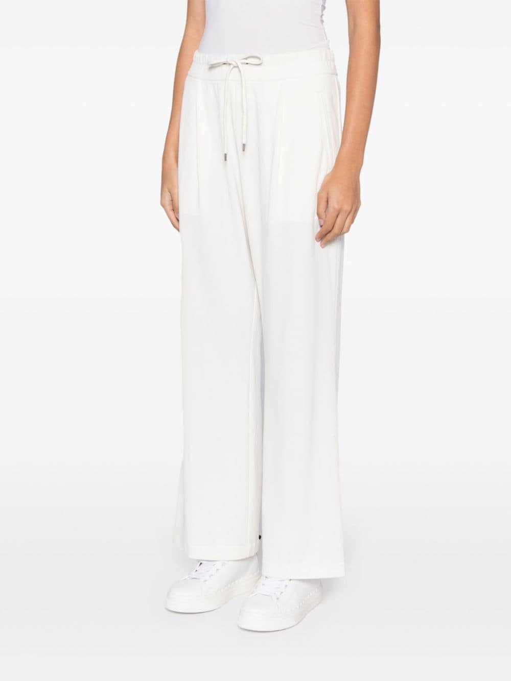 Shop James Perse Drawstring-waist Straight-leg Trousers In Weiss