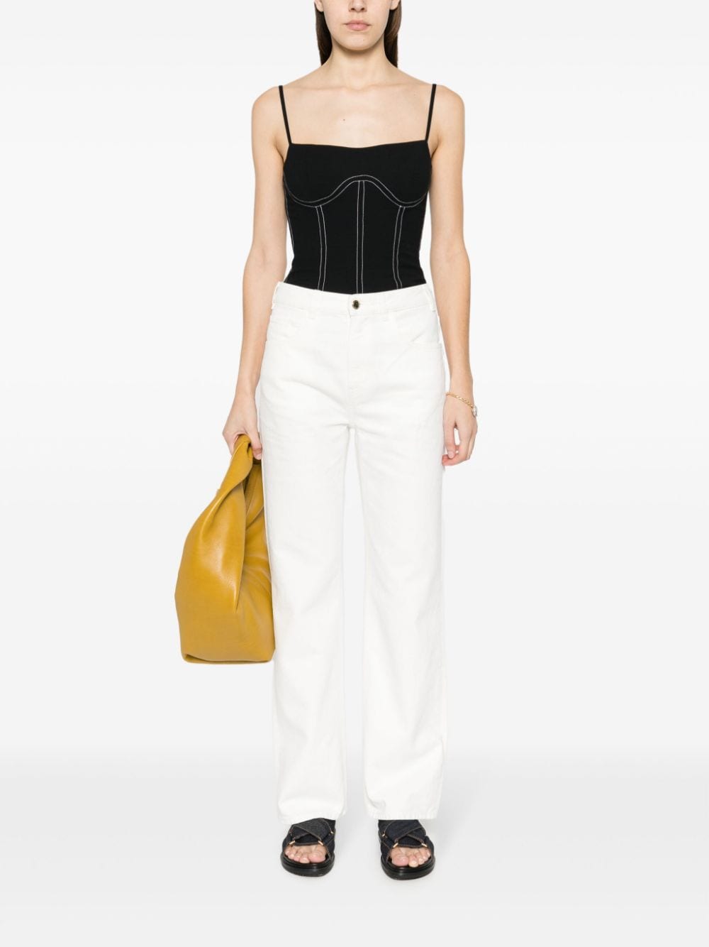 Shop Chloé Low-rise Flared Jeans In 101 White