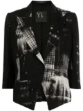 Y's Copied check-print blazer - Black