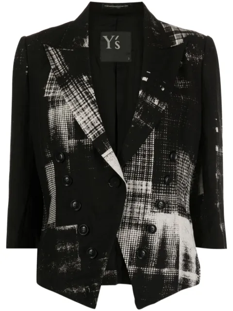 Y's Copied check-print blazer