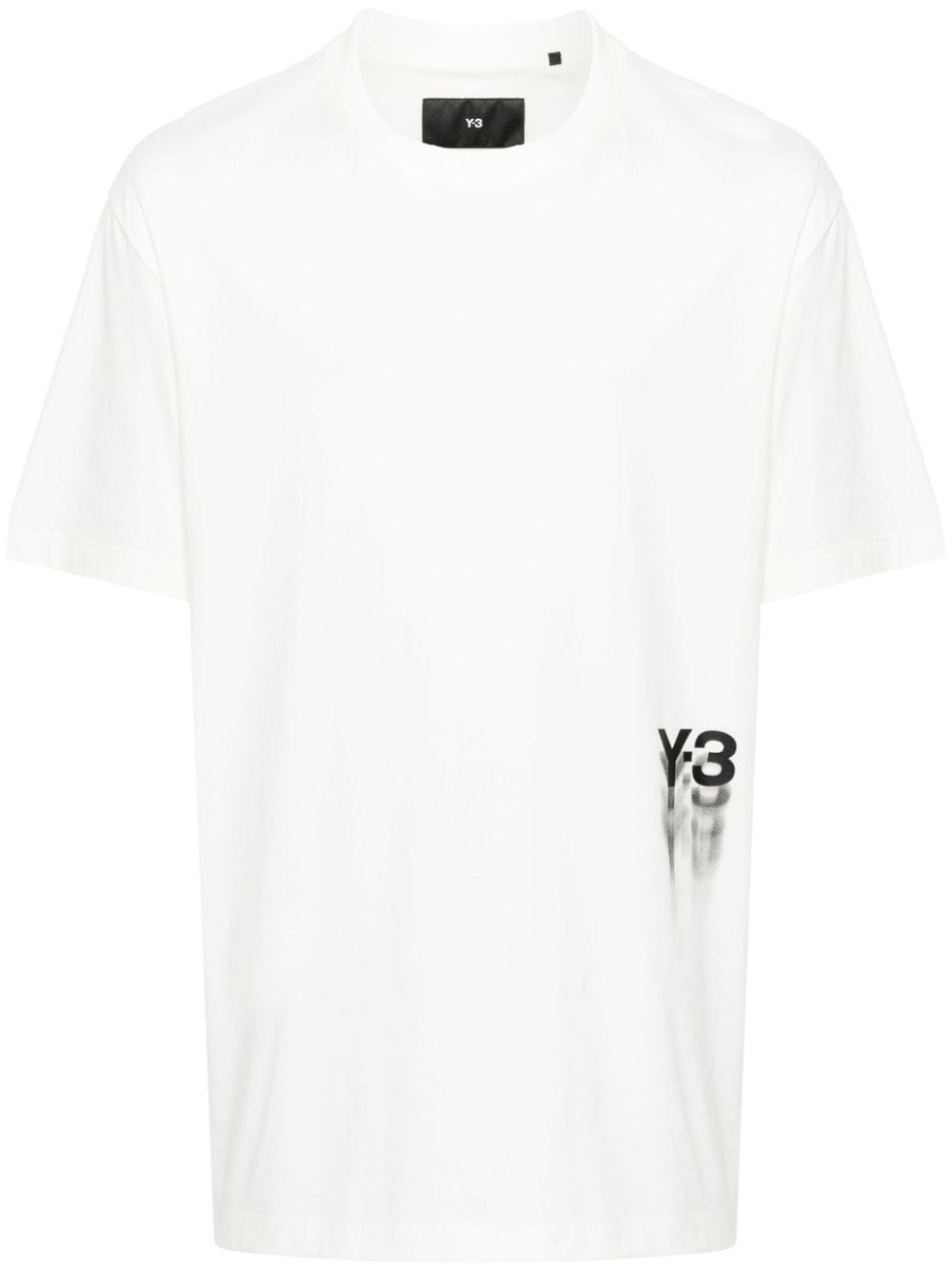Shop Y-3 Gfx Ss Cotton T-shirt In White