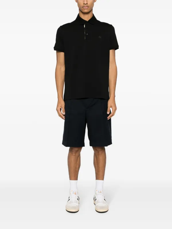 ETRO Pegaso-embroidered Cotton Polo Shirt | Black | FARFETCH