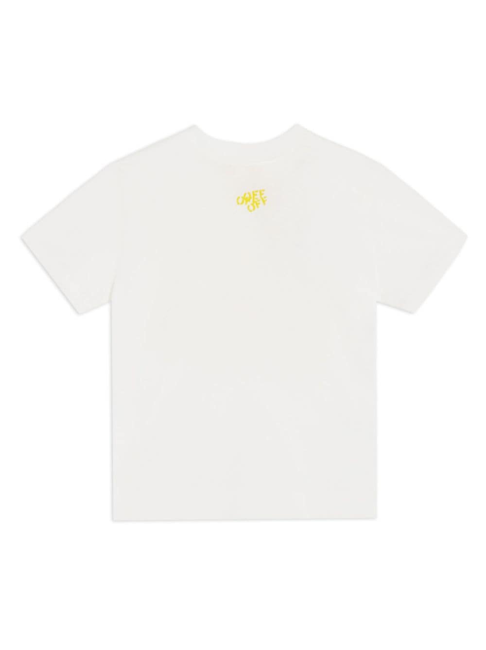 Off-white Kids' Logo印花棉t恤 In White