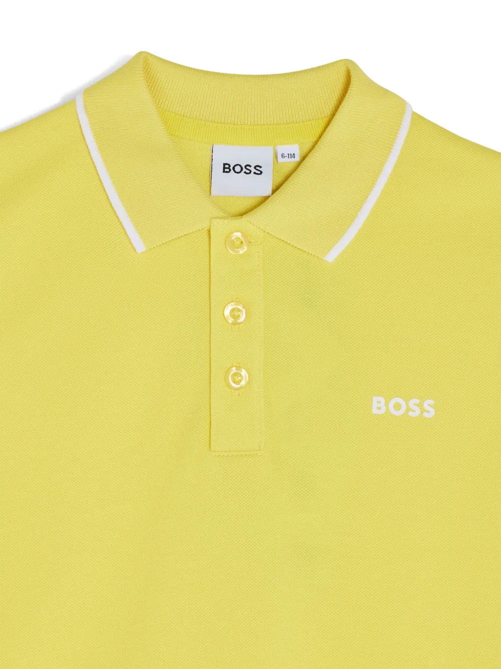 Shop Bosswear Logo-print Polo Shirt In Yellow