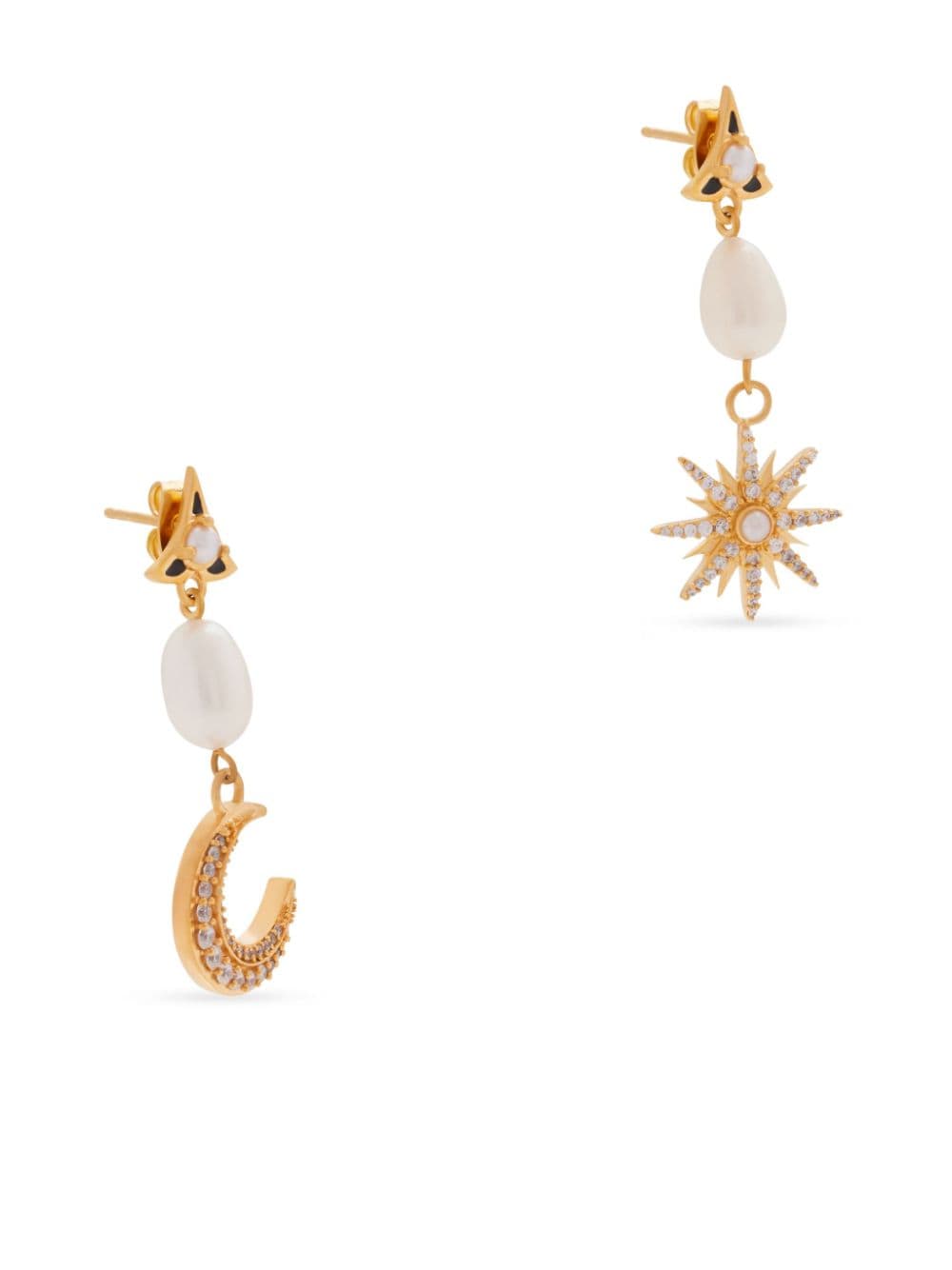 Missoma Moonlight pearl drop earrings - Goud