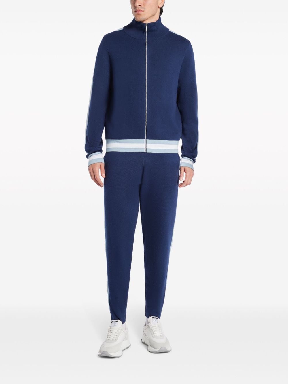 Shop Che Tapered Cotton Track Pants In Blue