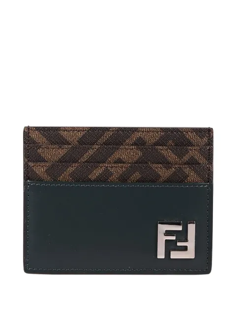 FENDI logo-plaque leather cardholder