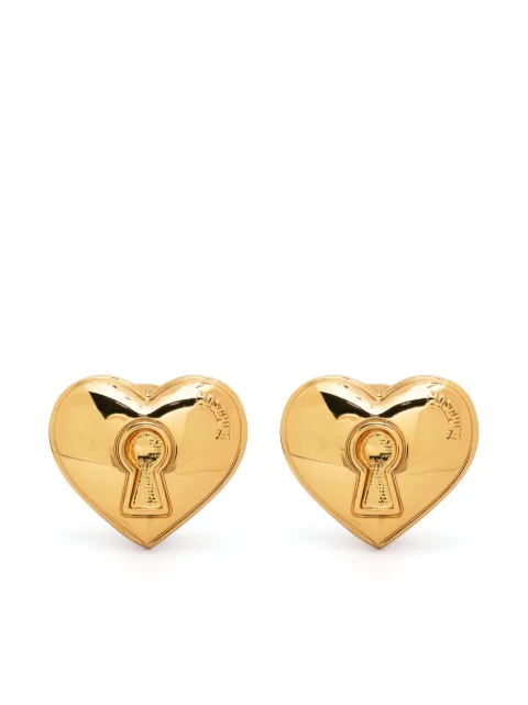 Moschino logo-embossed heart-motif earring