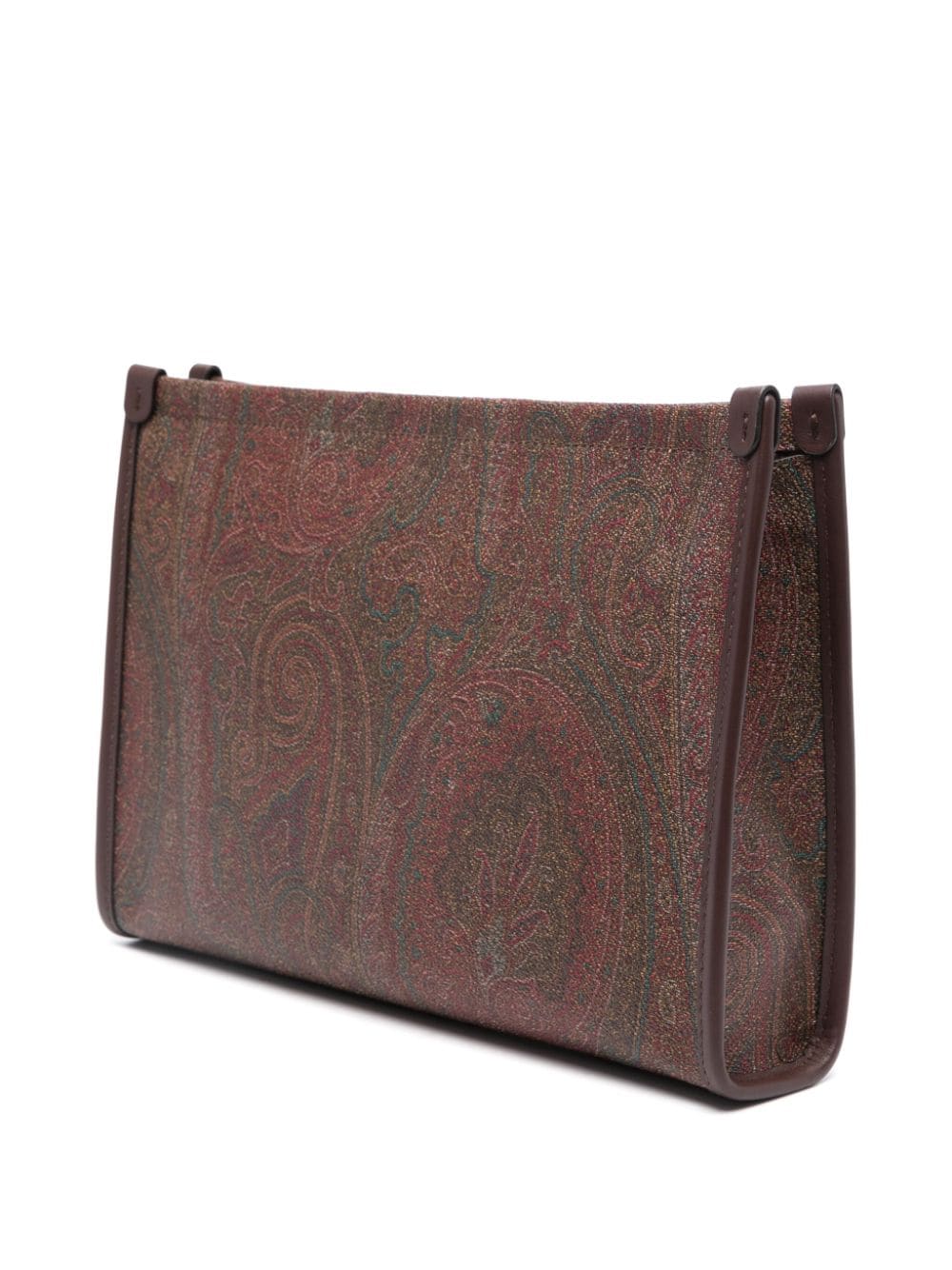 Shop Etro Essential Clutch Bag In Brown
