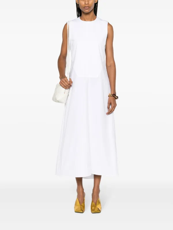 Jil Sander Panelled Poplin Maxi Dress White FARFETCH AO