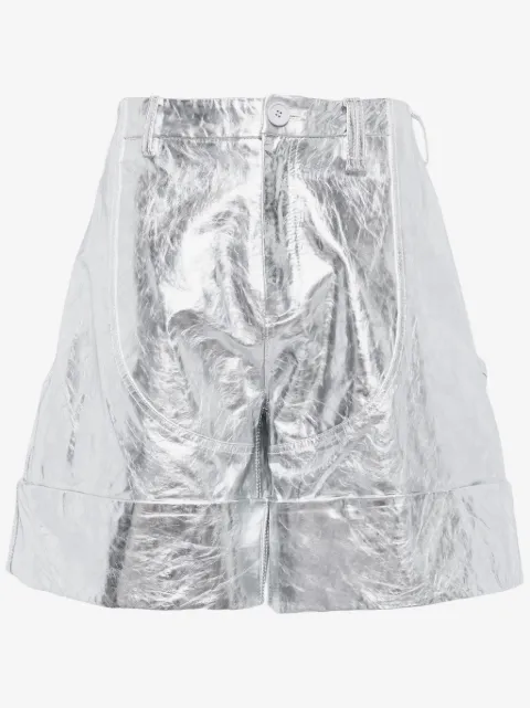 Simone Rocha shorts acampanados con efecto arrugado