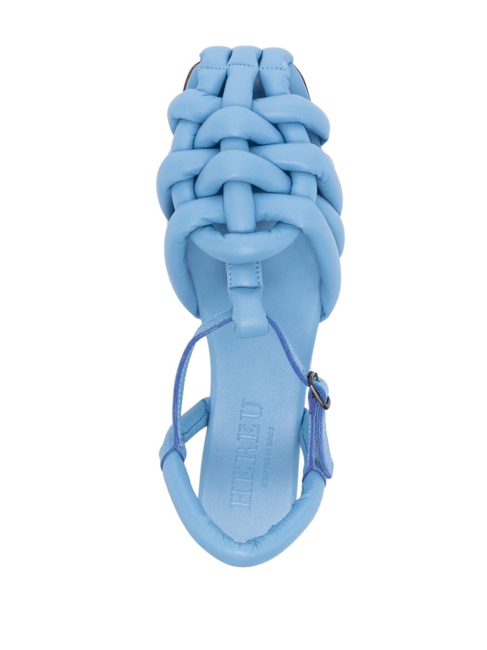 Shop Hereu Cabersa Padded Leather Sandals In Blue